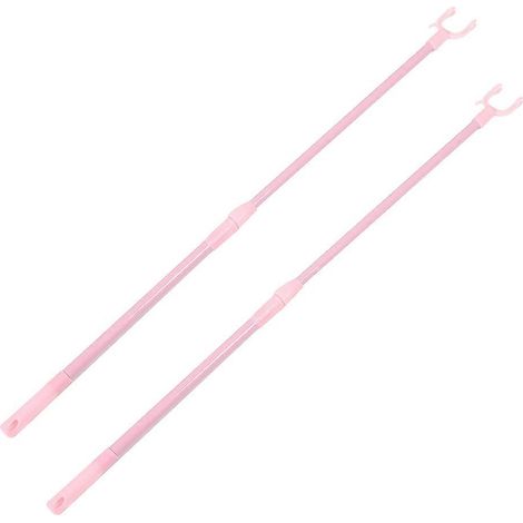 Lot de 2 perches télescopiques pour étendre le linge, avec barre à linge réglable. (1/5)