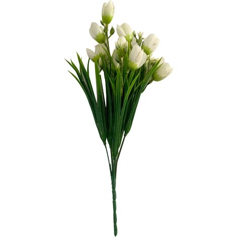 (3 pièces par paquet) Bouquet de tulipes pour la décoration de table de la salle à manger - Blanc (35 cm de haut) (1/5)
