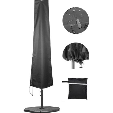 Housse de parasol avec fermeture éclair pour parasol d'extérieur de 2,13 m à 3,35 m (57 x 240 x 57 cm) (1/3)