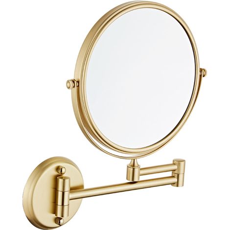 Miroir de courtoisie mural double face, pliable et pivotant, grossissement x3 (1/5)