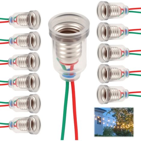 12PCS E10 Lampes Base LED, Support Douille E10 Visée avec Câble, Douille pour Ampoules LED E10 pour Expérimentations Scientifiques, Matériel de Test Électrique DIY et Bricolage (1/5)