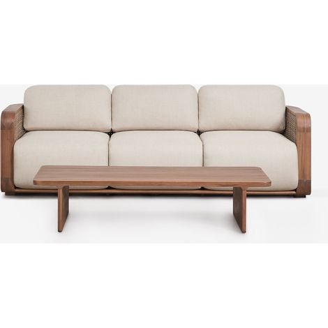 SKLUM Gartenset mit 3-Sitzer-Sofa und Couchtisch aus Akazienholz Noira Akazie Braun (1/5)