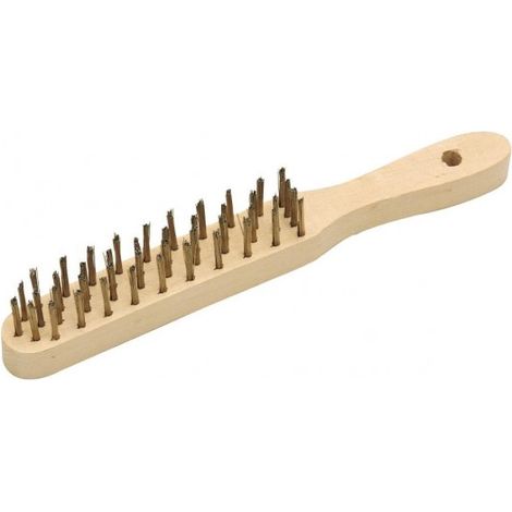 Brosse métallique à manche bois – 4 rangs – fil acier trempé Ø 0,35 mm – MOB