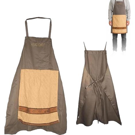 Tablier de farce avec poche secrète, Tablier de cuisine humoristique, tablier de chef amusant pour homme, tablier de cuisine hilarant réglable avec serviette ouvrable pour homme, papa (1/5)