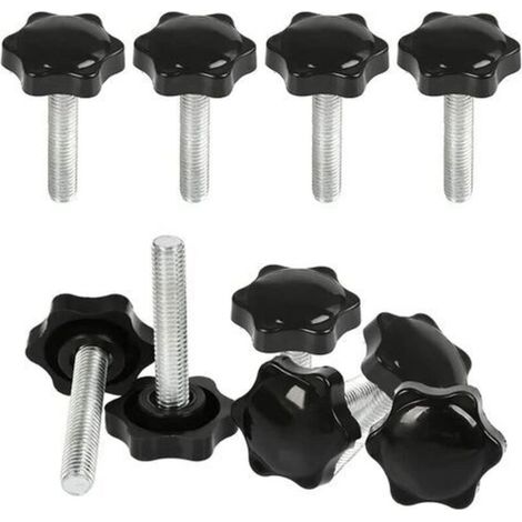 10 Pcs M8x40mm Boutons Serrage Vis Tte Molete,Bouton Main Filet Ecrou en Etoile Boulon de Serrage Filetage Boutons de Serrage Filetage avec Poigne Serrage de Poigne Visser en Plastique (1/5)