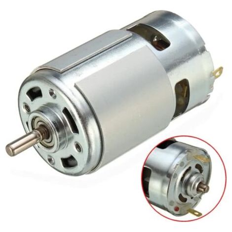 Moteur électrique RS775 DC 12V – Vitesse max 9000 tr/min – Couple élevé pour applications intensives – Faible bruit – Double roulement à billes