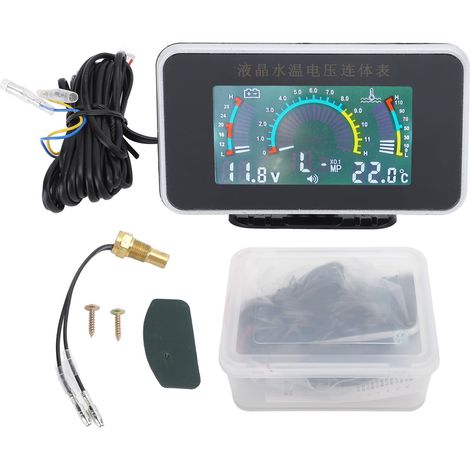 Compteur de tension et température d'eau 2 en 1, jauge numérique LCD multifonction remplacement pour Mitsubishi Dongan 465Q (1/5)
