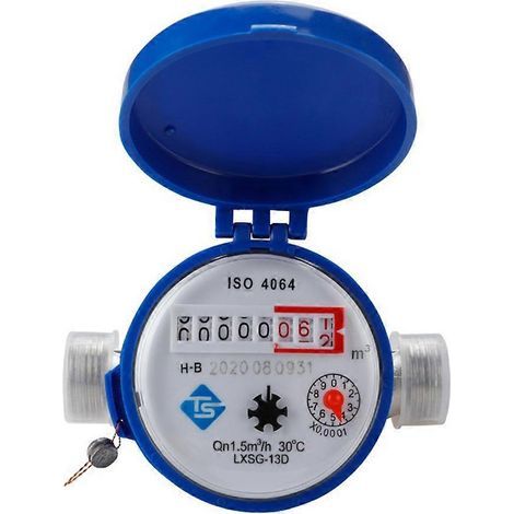 Compteur d'eau professionnel avec raccords, compteur à aiguille rotative, outil de mesure pour usage résidentiel et (1/5)
