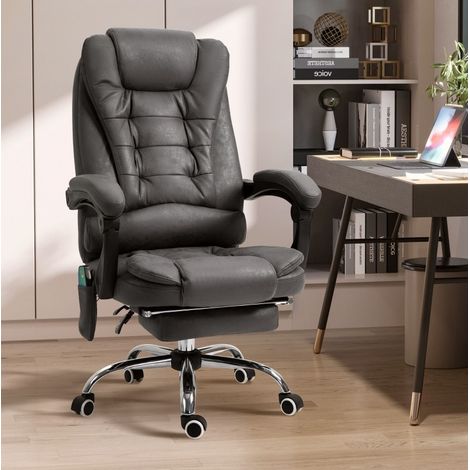 Silla escritorio masaje reclinable poliéster OKMYHOME (1/4)