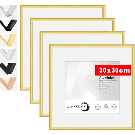 Bilderrahmen Acrylglas Hochformat Querformat Alu Gold 30x30cm 4x (1/5)
