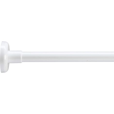 Croydex L-Shaped Adjustable Shower Curtain Rail, Telescopic Rod - White
