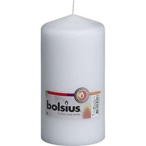 Bolsius Stumpenkerze weiß, Höhe 15 cm, Ø 7,8 cm Kerze Dekokerzen