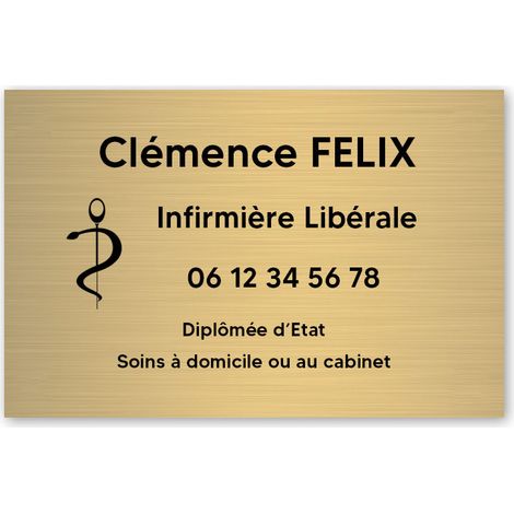 Plaque professionnelle personnalisée avec logo pour infirmière libérale - Plaque PVC - Format 30 cm x 20 cm (1/3)