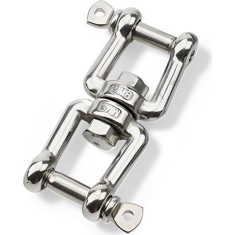 Anneau Pivotant Acier Inoxydable Émerillon Manille Connecteur Pivotant Robuste Double Manille pour Chaise Suspendue Balançoire Sac de Frappe Yoga Marine (1/5)