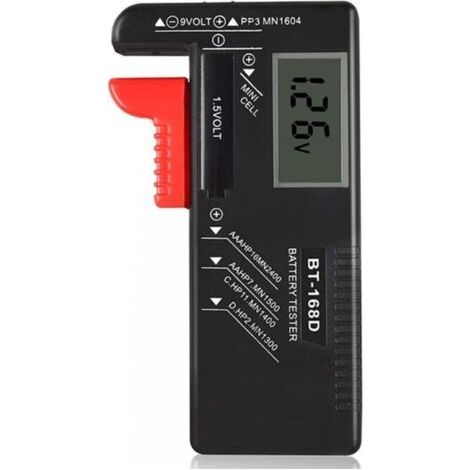 Digitaler Batterietester, universeller Batterietester, geeignet für AA-, AAA-, C-, D-, PP3-, 9V- und 1,5V-Batterien (1/4)