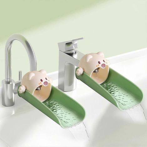 Lot de 2 rallonges de robinet pour enfants, universelles pour robinets standards et col de cygne, rallonge pour lavabo de salle de bain/cuisine permettant aux tout-petits de se laver les mains facilem (1/5)