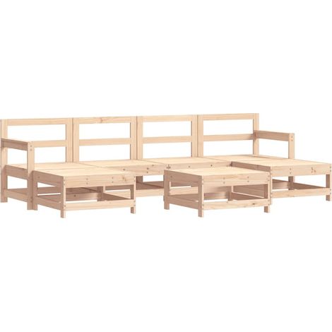 Maison Exclusive - 7-tlg. Garten-Lounge-Set Massivholz Kiefer (1/5)