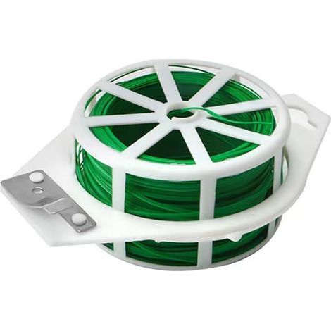 Attaches pour plantes 200 m (656 pi) en fil de fer vert, avec coupe-fil, pour plantes grimpantes, légumes, jardinage, bureau, organisation, maison (1/5)