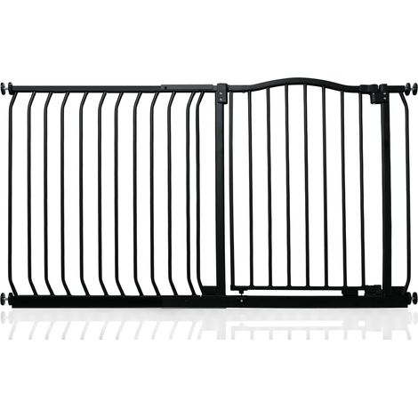 Safetots Curved Top Safety Gate, 134cm - 143cm, Matt Black, Pressure Fit Stair Gate
