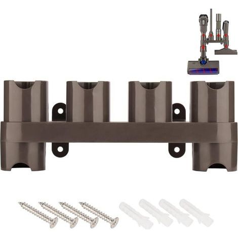 Support Mural Pour Aspirateur Sans Fil Station Accueil Organisateur Brosses Accessoire Rangement 6 Prises (1/3)