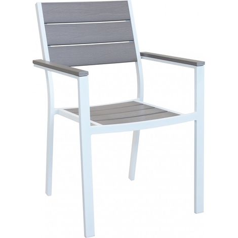 Poltrona Cervia Impilabile 58x58x89 h cm in Alluminio Bianco (1/5)
