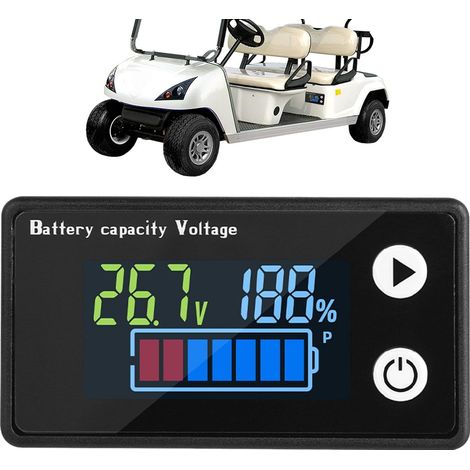 Indicateur de batterie, moniteur de batterie RV, voltmètre portable pour batteries - Testeur de capacité de batterie de moto, indicateur de batterie pour voitures, camions, véhicules, véhicules (1/5)