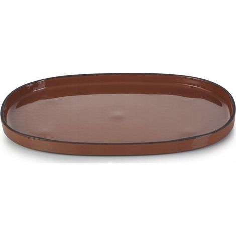 Revol Caractere flacher Teller braun 35x21 cm Porzellan