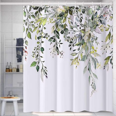 Rideau de douche imperméable, anti-moisissure et lavable en machine, 180 x 200 cm, ourlet lesté (1/5)