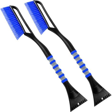 Balai à neige pour pare-brise de voiture, pelle à glace, pelle à neige amovible pour voitures, camions, SUV (bleu), lot de 2, 27 pouces