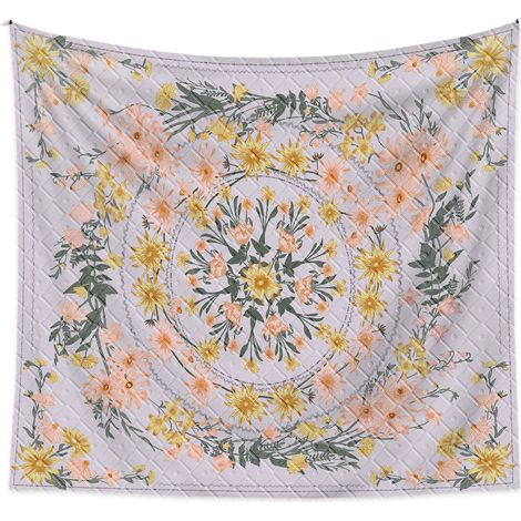1 pièce tapisserie murale bohème, motif médaillon fleuri de datura, décoration intérieure polyvalente pour salon chambre et dortoir (1/5)