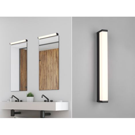 LED Badezimmer Wandleuchte FABIO in Schwarz - Spiegelleuchte, Breite 42,5cm