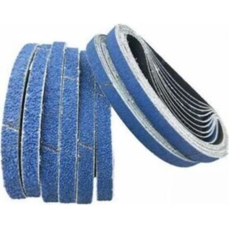 Zirconium Corundum Abrasive Belts, 13 x 457 mm, each grit 40/60/80/120 - Pack of 16 Abrasive Belts