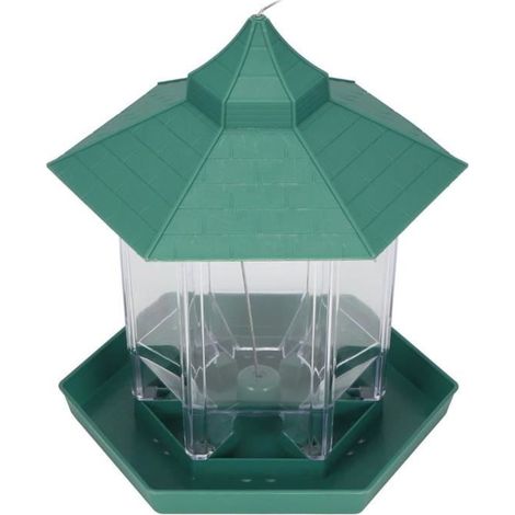 Mangeoire à oiseaux suspendue étanche en plastique Transparent Outils d'alimentation pour mangeoire à oiseaux pour jardin