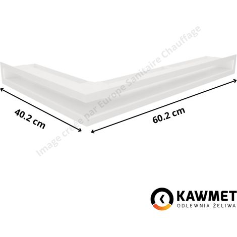 Grille de ventilation angle à droite 60x600x400 Loft Angle KAWMET - Couleur Blanc