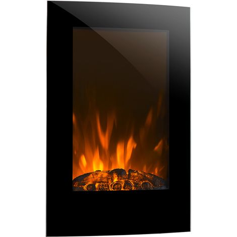 Klarstein – Cheminée électrique décorative 2000W – Effet flamme LED – Télécommande, programmable, minuterie, thermostat réglable – Dimensions 58x88x15cm