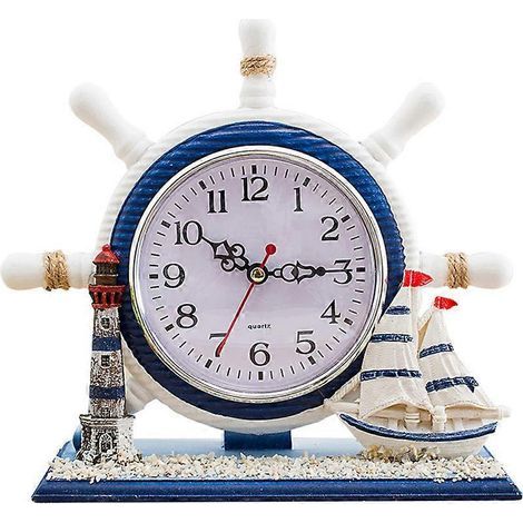 Künstlerische Tischuhr im maritimen Stil (Segelboot), 1 Stück, kreative Zeitanzeige, Raumdekoration. – 720 cm (1/3)