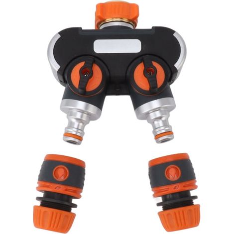 Adaptateur Robinet 1 Vers 2 Sorties Tuyau Haute Pression Pour Nettoyage Véhicules Jardinage Extérieur (1/4)