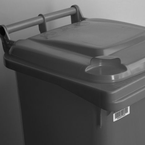 Contenedor de basura 120lts HDPE Gris con ruedas (1/3)