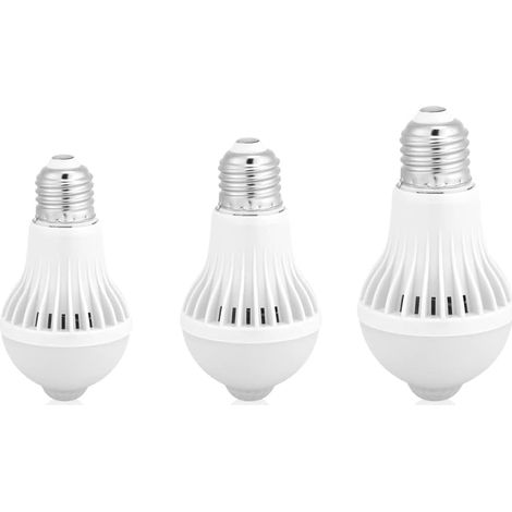 Ampoule à Capteur de Mouvement E27, Ampoule LED PIR à Capteur Infrarouge Intelligent, Veilleuse Marche/arrêt Automatique pour Couloir de Garage D'escalier Intérieur Extérieur(5W) (1/5)