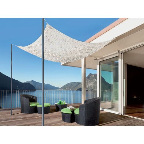 Nortene – Voile d'ombrage réversible 3x4m – Polyester 120g/m² – Protection anti-UV – Design bicolore blanc et gris (1/7)