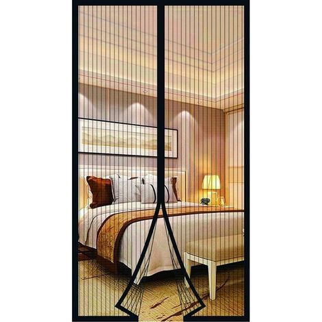Moustiquaire magnétique Ulisem pour portes et fenêtres, rideaux moustiquaires pour portes, rideaux moustiquaires, moustiquaire coulissante pour baies vitrées, moustiquaire magnétique sans perçage (90 (1/4)
