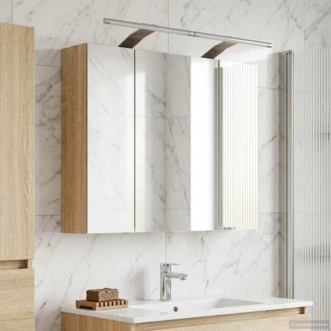 vidaXL Mobiletto per specchio da bagno Rovere Sonoma 60 x 14,5 x