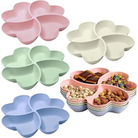 Juego de 8 piezas que incluye platos para servir divididos, frutero para fiestas y plato reutilizable para aperitivos 4 compartimentos aperitivos (1/5)