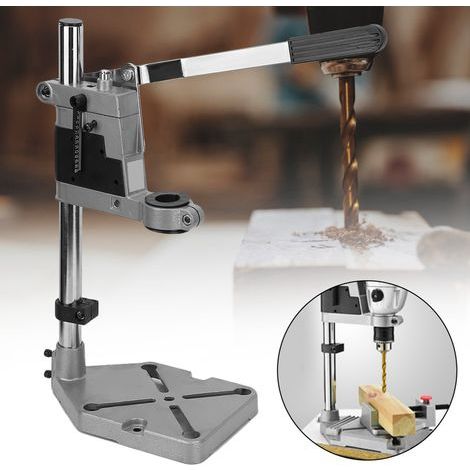 Support de perceuse pour perceuse réglable, Support de Perceuse à Colonne en Aluminium avec Base Solide et Colonne Solide Pour perçage précis et fixation de la perceuse jusqu'à 60 mm (1/5)