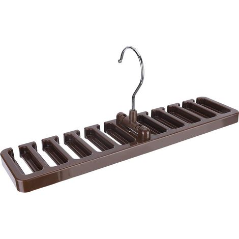 Porta cravatte, 30,5 x 7,6 x 1,5 cm. Adatto come organizer per cravatte e porta cinture per mobiletto del bagno (marrone).