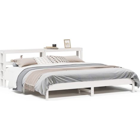 Maison Exclusive - Massivholzbett ohne Matratze Weiß 180x200 cm K (1/5)