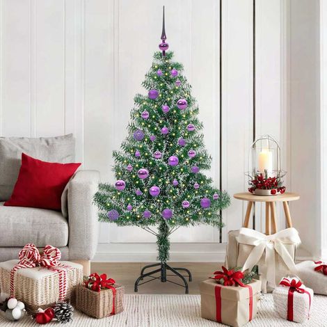 Künstlicher Weihnachtsbaum beschneit mit LED Licht 150 cm (1/5)
