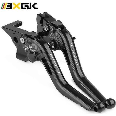 Leviers de frein et d'embrayage courts réglables CNC pour Suzuki DL1000/V-Strom/XT 2002-2022 et DL1050/V-Strom 2020 (noir) (1/5)
