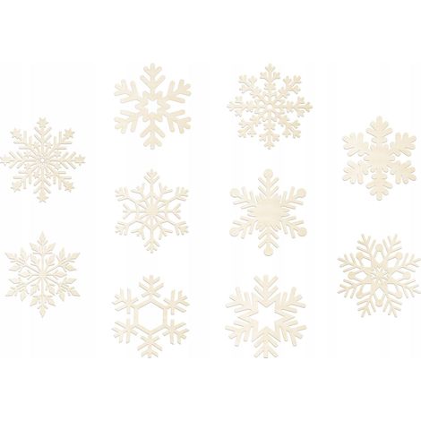 Decorazioni in compensato, mix di 50 pezzi a forma di fiocchi di neve (1/2)