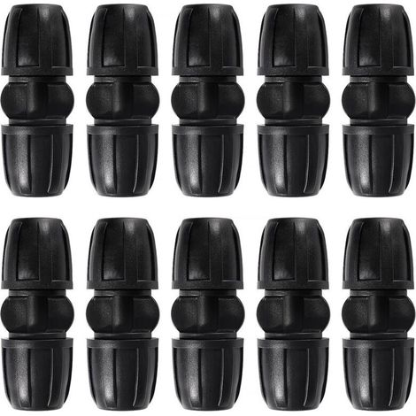 10 Stück 8/12 mm Tropfbewässerungs-Anschlüsse, gerade Tropfbewässerungsadapter, gerade Bewässerungsanschlüsse, Bewässerungsschlauchverbinder, für Garten und Rasen (1/4)